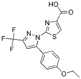 2-[5-(4-ETHOXYPHENYL)-3-(TRIFLUOROMETHYL)-1H-PYRAZOL-1-YL]-1,3-THIAZOLE-4-CARBOXYLIC ACID Struktur