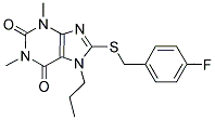 8-[(4-FLUOROBENZYL)THIO]-1,3-DIMETHYL-7-PROPYL-3,7-DIHYDRO-1H-PURINE-2,6-DIONE Struktur