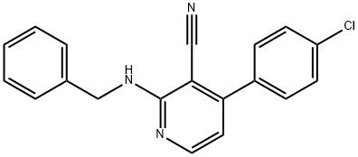 2-(BENZYLAMINO)-4-(4-CHLOROPHENYL)NICOTINONITRILE Struktur