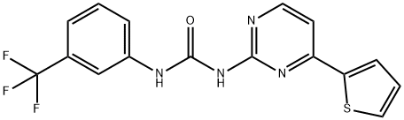 N-[4-(2-THIENYL)-2-PYRIMIDINYL]-N'-[3-(TRIFLUOROMETHYL)PHENYL]UREA Struktur