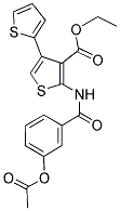 ETHYL 5'-{[3-(ACETYLOXY)BENZOYL]AMINO}-2,3'-BITHIOPHENE-4'-CARBOXYLATE Struktur