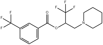 2,2,2-TRIFLUORO-1-(PIPERIDINOMETHYL)ETHYL 3-(TRIFLUOROMETHYL)BENZENECARBOXYLATE Struktur