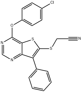 2-([4-(4-CHLOROPHENOXY)-7-PHENYLTHIENO[3,2-D]PYRIMIDIN-6-YL]SULFANYL)ACETONITRILE Struktur