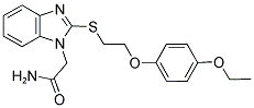 2-(2-([2-(4-ETHOXYPHENOXY)ETHYL]THIO)-1H-BENZIMIDAZOL-1-YL)ACETAMIDE Struktur