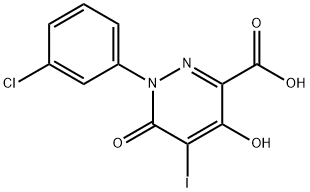 1-(3-CHLOROPHENYL)-4-HYDROXY-5-IODO-6-OXO-1,6-DIHYDRO-3-PYRIDAZINECARBOXYLIC ACID Struktur