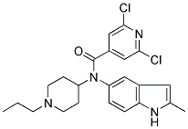 2,6-DICHLORO-N-(2-METHYL-1H-INDOL-5-YL)-N-(1-PROPYLPIPERIDIN-4-YL)PYRIDINE-4-CARBOXAMIDE Struktur