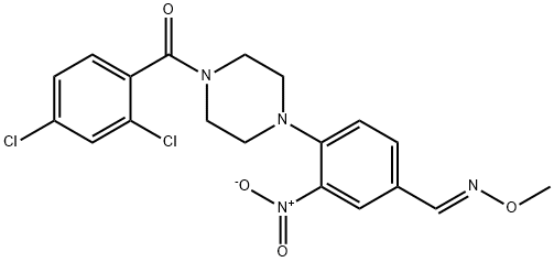 4-[4-(2,4-DICHLOROBENZOYL)PIPERAZINO]-3-NITROBENZENECARBALDEHYDE O-METHYLOXIME Struktur