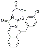 ((5Z)-5-{2-[(4-CHLOROBENZYL)OXY]BENZYLIDENE}-4-OXO-2-THIOXO-1,3-THIAZOLIDIN-3-YL)ACETIC ACID Struktur