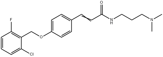 (E)-3-(4-[(2-CHLORO-6-FLUOROBENZYL)OXY]PHENYL)-N-[3-(DIMETHYLAMINO)PROPYL]-2-PROPENAMIDE Struktur