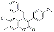 4-BENZYL-6-CHLORO-3(4'-METHOXYPHENYL)-7-METHYLCOUMARIN Struktur