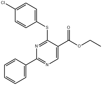 ETHYL 4-[(4-CHLOROPHENYL)SULFANYL]-2-PHENYL-5-PYRIMIDINECARBOXYLATE Struktur