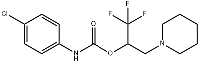 2,2,2-TRIFLUORO-1-(PIPERIDINOMETHYL)ETHYL N-(4-CHLOROPHENYL)CARBAMATE Struktur