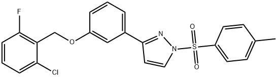 2-CHLORO-6-FLUOROBENZYL 3-(1-[(4-METHYLPHENYL)SULFONYL]-1H-PYRAZOL-3-YL)PHENYL ETHER Struktur