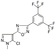 3-[3,5-BIS(TRIFLUOROMETHYL)PHENYL]-5-(5-CHLORO-1-METHYL-1H-PYRAZOL-4-YL)-1,2,4-OXADIAZOLE Struktur