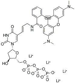 TETRAMETHYL-RHODAMINE-5-2'-DEOXY-URIDINE-5'-TRIPHOSPHATE TETRALITHIUM SALT Struktur