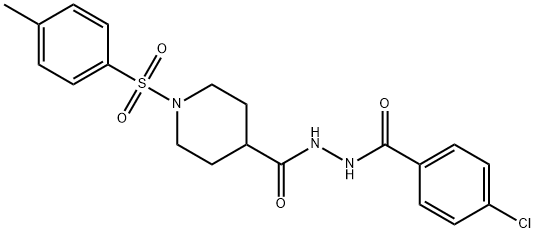 4-CHLORO-N'-((1-[(4-METHYLPHENYL)SULFONYL]-4-PIPERIDINYL)CARBONYL)BENZENECARBOHYDRAZIDE Struktur