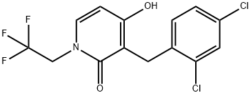 3-(2,4-DICHLOROBENZYL)-4-HYDROXY-1-(2,2,2-TRIFLUOROETHYL)-2(1H)-PYRIDINONE Struktur