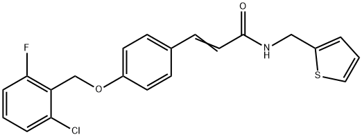 (E)-3-(4-[(2-CHLORO-6-FLUOROBENZYL)OXY]PHENYL)-N-(2-THIENYLMETHYL)-2-PROPENAMIDE Struktur