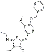 (2Z,5Z)-5-(4-(BENZYLOXY)-3-METHOXYBENZYLIDENE)-3-ETHYL-2-(ETHYLIMINO)THIAZOLIDIN-4-ONE Struktur