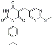 (5Z)-1-(4-ISOPROPYLPHENYL)-5-{[2-(METHYLTHIO)PYRIMIDIN-5-YL]METHYLENE}PYRIMIDINE-2,4,6(1H,3H,5H)-TRIONE Struktur