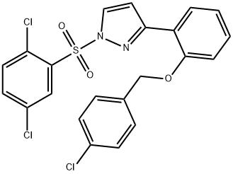 3-(2-[(4-CHLOROBENZYL)OXY]PHENYL)-1-[(2,5-DICHLOROPHENYL)SULFONYL]-1H-PYRAZOLE Struktur