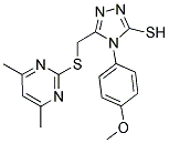 5-([(4,6-DIMETHYLPYRIMIDIN-2-YL)THIO]METHYL)-4-(4-METHOXYPHENYL)-4H-1,2,4-TRIAZOLE-3-THIOL Struktur