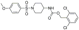 2,6-DICHLOROBENZYL N-(1-[(4-METHOXYPHENYL)SULFONYL]-4-PIPERIDINYL)CARBAMATE Struktur