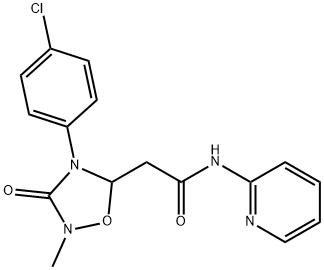 2-[4-(4-CHLOROPHENYL)-2-METHYL-3-OXO-1,2,4-OXADIAZOLAN-5-YL]-N-(2-PYRIDINYL)ACETAMIDE Struktur