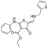 ETHYL (5Z)-2-ANILINO-4-OXO-5-{[(THIEN-2-YLMETHYL)AMINO]METHYLENE}-4,5-DIHYDROTHIOPHENE-3-CARBOXYLATE Struktur