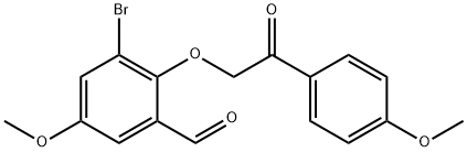 3-BROMO-5-METHOXY-2-[2-(4-METHOXYPHENYL)-2-OXOETHOXY]BENZENECARBALDEHYDE Struktur