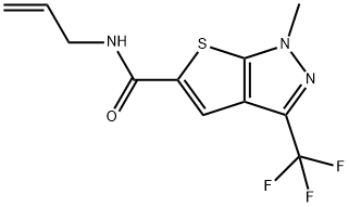 N-ALLYL-1-METHYL-3-(TRIFLUOROMETHYL)-1H-THIENO[2,3-C]PYRAZOLE-5-CARBOXAMIDE Struktur