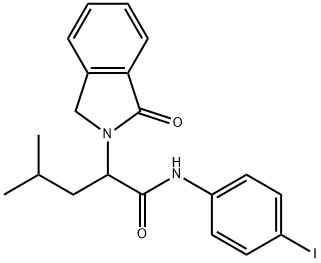 N-(4-IODOPHENYL)-4-METHYL-2-(1-OXO-1,3-DIHYDRO-2H-ISOINDOL-2-YL)PENTANAMIDE Struktur