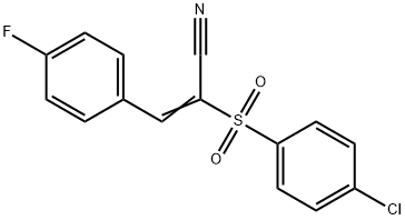 2-((4-CHLOROPHENYL)SULFONYL)-3-(4-FLUOROPHENYL)PROP-2-ENENITRILE Struktur