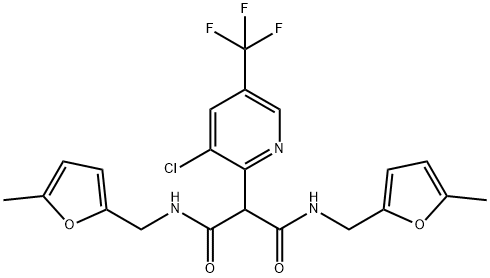 2-[3-CHLORO-5-(TRIFLUOROMETHYL)-2-PYRIDINYL]-N1,N3-BIS[(5-METHYL-2-FURYL)METHYL]MALONAMIDE Struktur