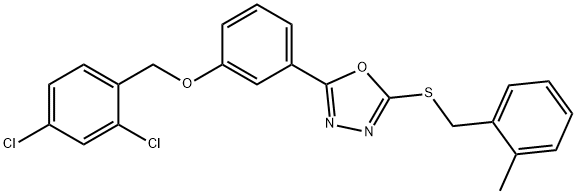 2,4-DICHLOROBENZYL 3-(5-[(2-METHYLBENZYL)SULFANYL]-1,3,4-OXADIAZOL-2-YL)PHENYL ETHER Struktur