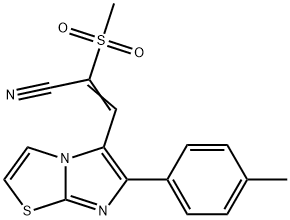 (E)-3-[6-(4-METHYLPHENYL)IMIDAZO[2,1-B][1,3]THIAZOL-5-YL]-2-(METHYLSULFONYL)-2-PROPENENITRILE Struktur