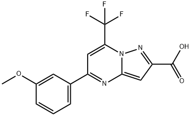 5-(3-METHOXYPHENYL)-7-(TRIFLUOROMETHYL)PYRAZOLO[1,5-A]PYRIMIDINE-2-CARBOXYLIC ACID Struktur