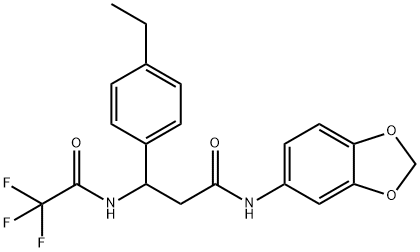 N-(1,3-BENZODIOXOL-5-YL)-3-(4-ETHYLPHENYL)-3-[(2,2,2-TRIFLUOROACETYL)AMINO]PROPANAMIDE Struktur