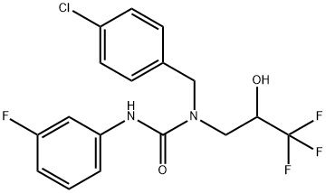 N-(4-CHLOROBENZYL)-N'-(3-FLUOROPHENYL)-N-(3,3,3-TRIFLUORO-2-HYDROXYPROPYL)UREA Struktur