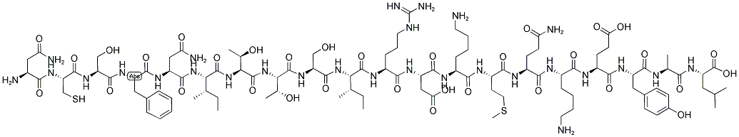 H-ASN-CYS-SER-PHE-ASN-ILE-THR-THR-SER-ILE-ARG-ASP-LYS-MET-GLN-LYS-GLU-TYR-ALA-LEU-OH Struktur