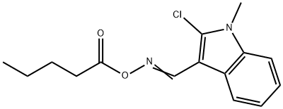 2-CHLORO-1-METHYL-3-([(PENTANOYLOXY)IMINO]METHYL)-1H-INDOLE Struktur