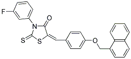 (E)-3-(3-FLUOROPHENYL)-5-(4-(NAPHTHALEN-1-YLMETHOXY)BENZYLIDENE)-2-THIOXOTHIAZOLIDIN-4-ONE Struktur