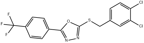 2-[(3,4-DICHLOROBENZYL)SULFANYL]-5-[4-(TRIFLUOROMETHYL)PHENYL]-1,3,4-OXADIAZOLE Struktur