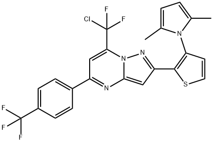 7-[CHLORO(DIFLUORO)METHYL]-2-[3-(2,5-DIMETHYL-1H-PYRROL-1-YL)-2-THIENYL]-5-[4-(TRIFLUOROMETHYL)PHENYL]PYRAZOLO[1,5-A]PYRIMIDINE Struktur