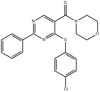 (4-[(4-CHLOROPHENYL)SULFANYL]-2-PHENYL-5-PYRIMIDINYL)(MORPHOLINO)METHANONE Struktur