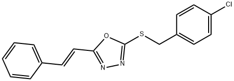 2-[(4-CHLOROBENZYL)SULFANYL]-5-[(E)-2-PHENYLETHENYL]-1,3,4-OXADIAZOLE Struktur