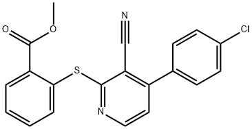 METHYL 2-([4-(4-CHLOROPHENYL)-3-CYANO-2-PYRIDINYL]SULFANYL)BENZENECARBOXYLATE Struktur