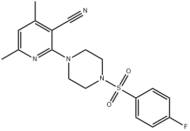 2-(4-[(4-FLUOROPHENYL)SULFONYL]PIPERAZINO)-4,6-DIMETHYLNICOTINONITRILE Struktur