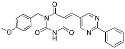 (5E)-1-(4-METHOXYBENZYL)-5-[(2-PHENYLPYRIMIDIN-5-YL)METHYLENE]PYRIMIDINE-2,4,6(1H,3H,5H)-TRIONE Struktur