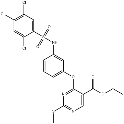 ETHYL 2-(METHYLSULFANYL)-4-(3-([(2,4,5-TRICHLOROPHENYL)SULFONYL]AMINO)PHENOXY)-5-PYRIMIDINECARBOXYLATE Struktur